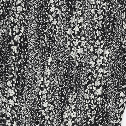 ICHI Womens Black Floral Polyester Skater Dress Size 8 Collared Button