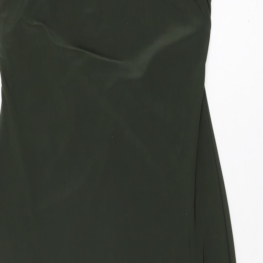 PRETTYLITTLETHING Womens Green Polyester Bodycon Size 14 V-Neck Pullover