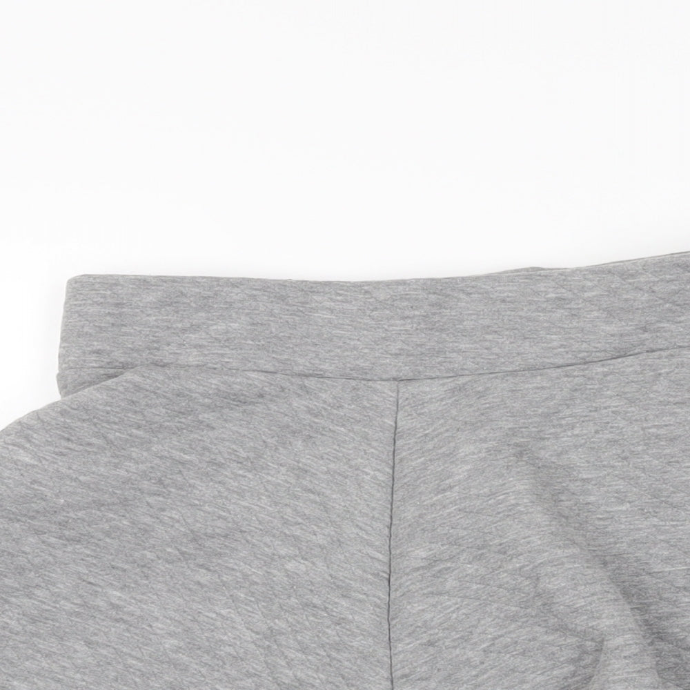 H&M Womens Grey Polyester Skater Skirt Size XS Zip