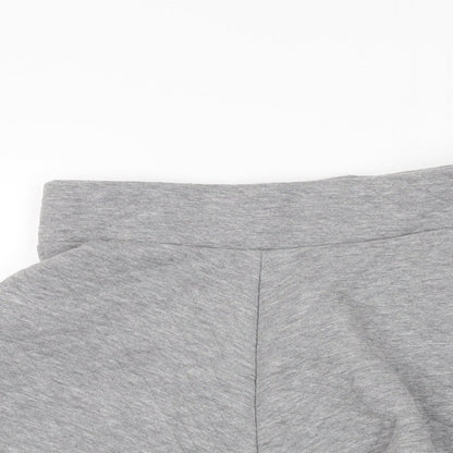 H&M Womens Grey Polyester Skater Skirt Size XS Zip