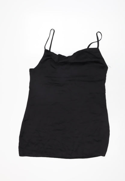 I SAW IT FIRST Womens Black Polyester Camisole T-Shirt Size 14 Cowl Neck