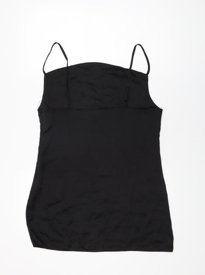 I SAW IT FIRST Womens Black Polyester Camisole T-Shirt Size 14 Cowl Neck
