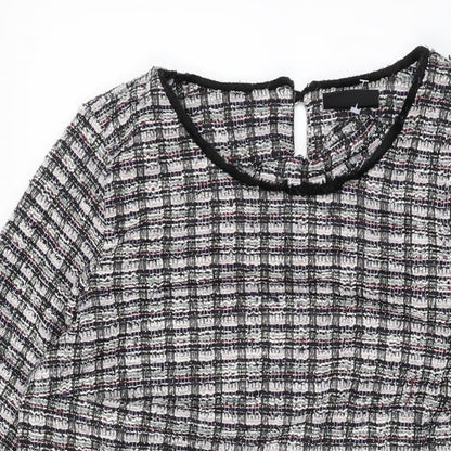 Wallis Womens Multicoloured Geometric Polyester Shift Size 12 Round Neck Button