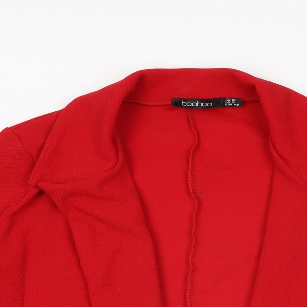 Boohoo Womens Red Jacket Blazer Size 12