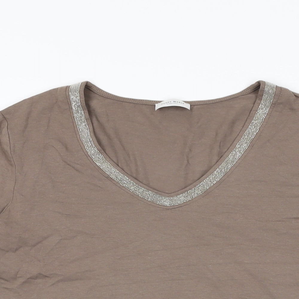 Womens UK Size 8 Gerry Weber Brown Basic T-Shirt