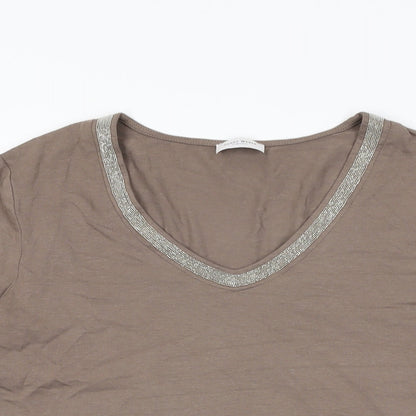 Womens UK Size 8 Gerry Weber Brown Basic T-Shirt