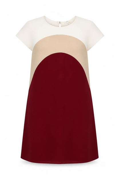 River Island Womens Red Geometric Polyester Shift Size 14 Round Neck Pullover