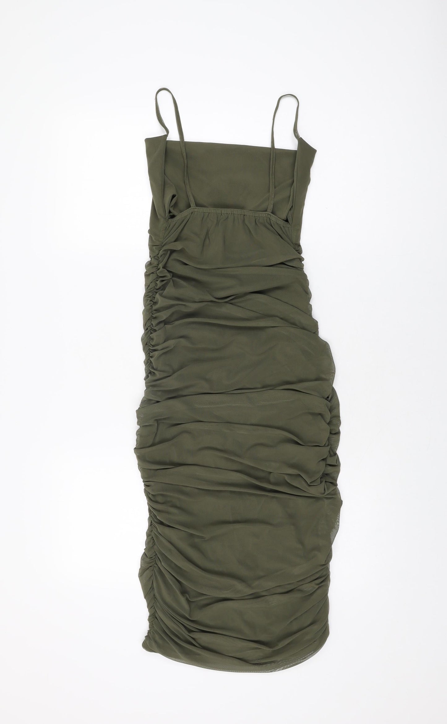 Pink Vanilla Womens Green Polyester Bodycon Size 10 Cowl Neck Pullover