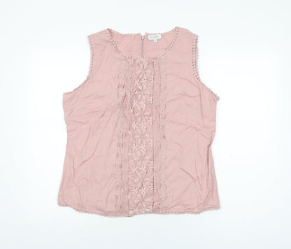 Womens UK Size 16 Kaliko Pink Basic T-Shirt