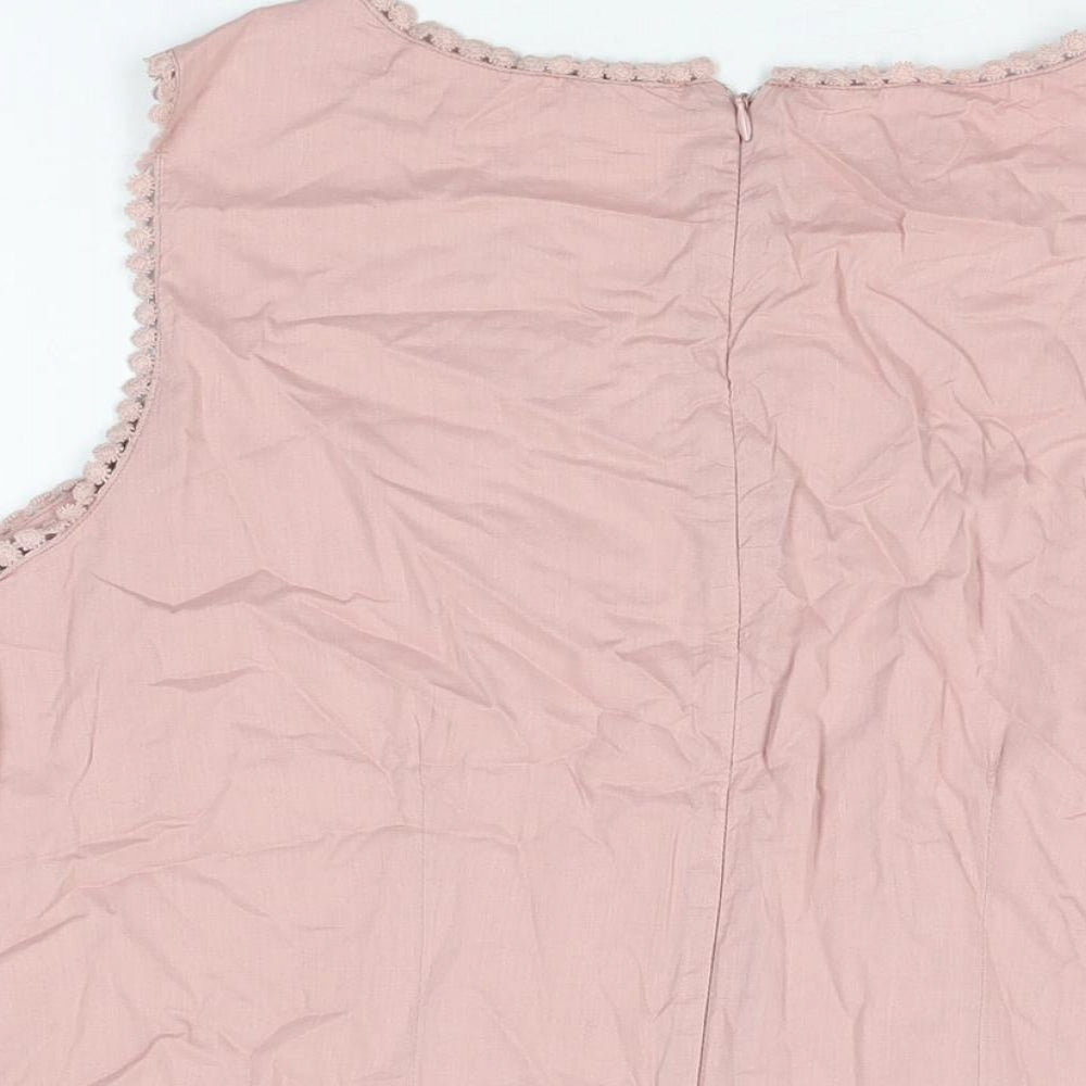 Womens UK Size 16 Kaliko Pink Basic T-Shirt
