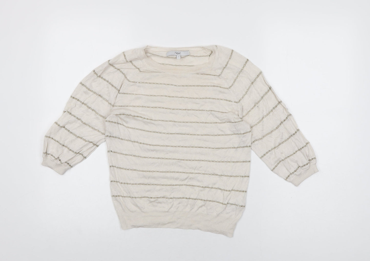 Womens UK Size 10 NEXT Ivory Basic T-Shirt