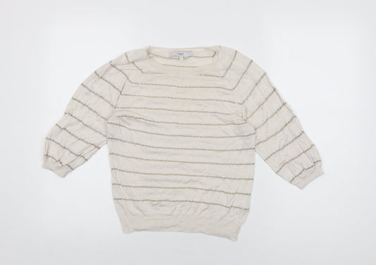 Womens UK Size 10 NEXT Ivory Basic T-Shirt