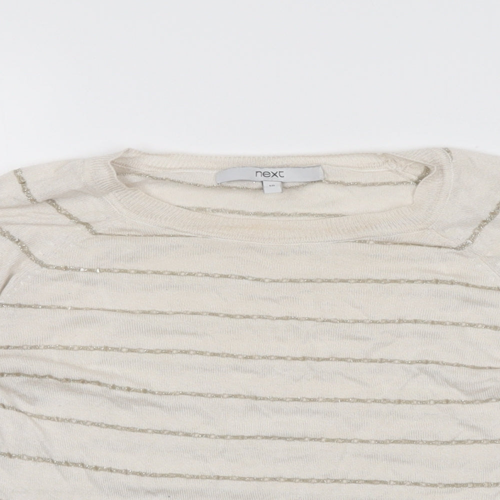 Womens UK Size 10 NEXT Ivory Basic T-Shirt