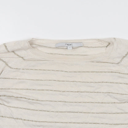 Womens UK Size 10 NEXT Ivory Basic T-Shirt