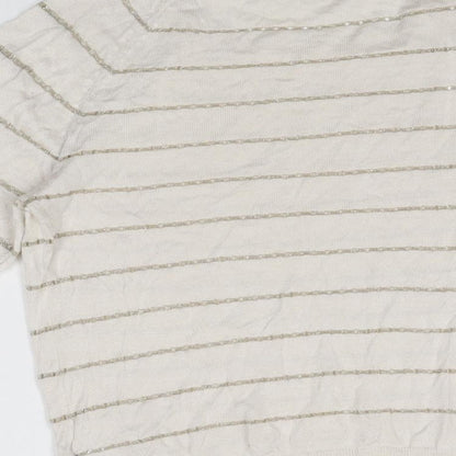 Womens UK Size 10 NEXT Ivory Basic T-Shirt