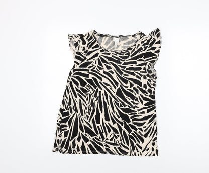 Womens UK Size M H&M Ivory Basic T-Shirt