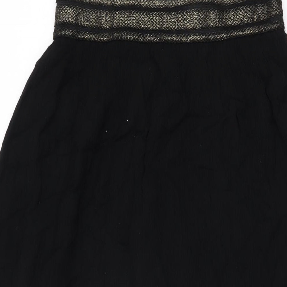 Millenium Womens Black Polyester Swing Skirt Size M