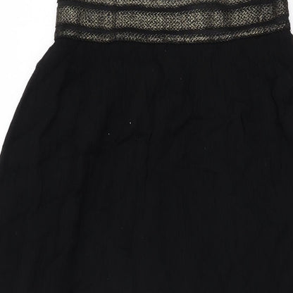 Millenium Womens Black Polyester Swing Skirt Size M