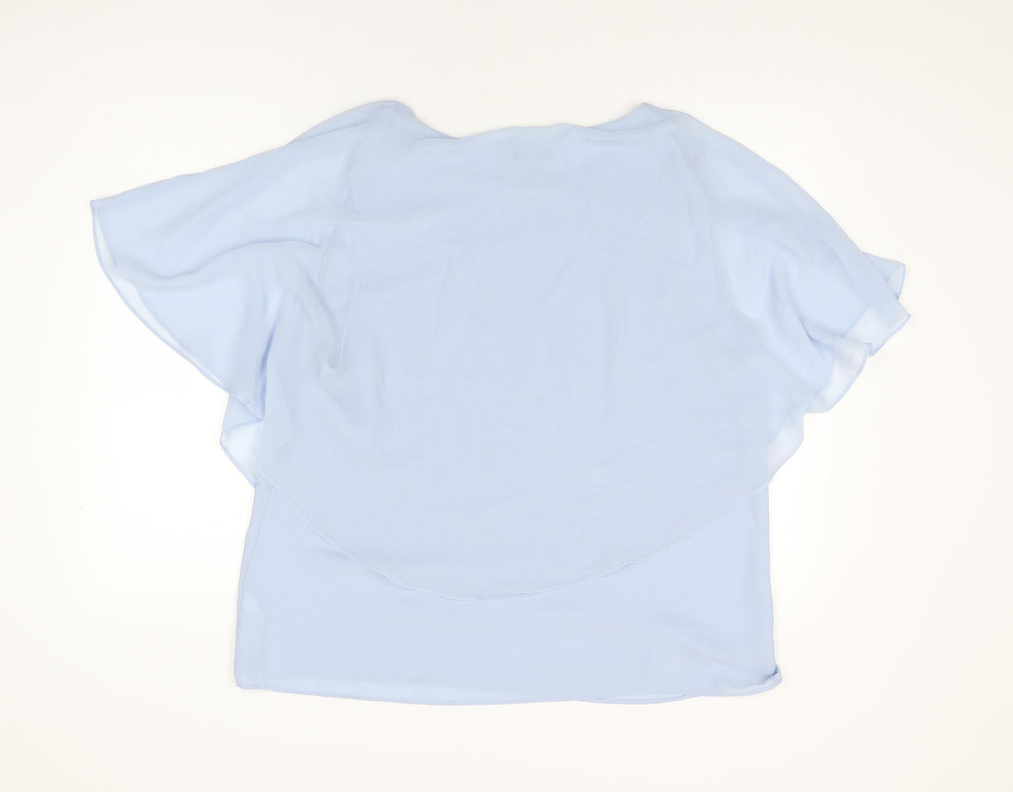 M&Co Womens Blue Polyester Basic Blouse Size 20 Boat Neck