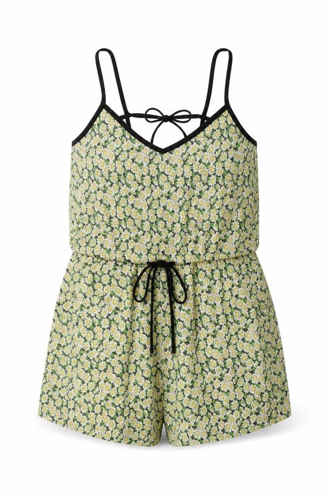 French Connection Womens Multicoloured Floral Cotton Playsuit One-Piece Size XS L3 in Tie