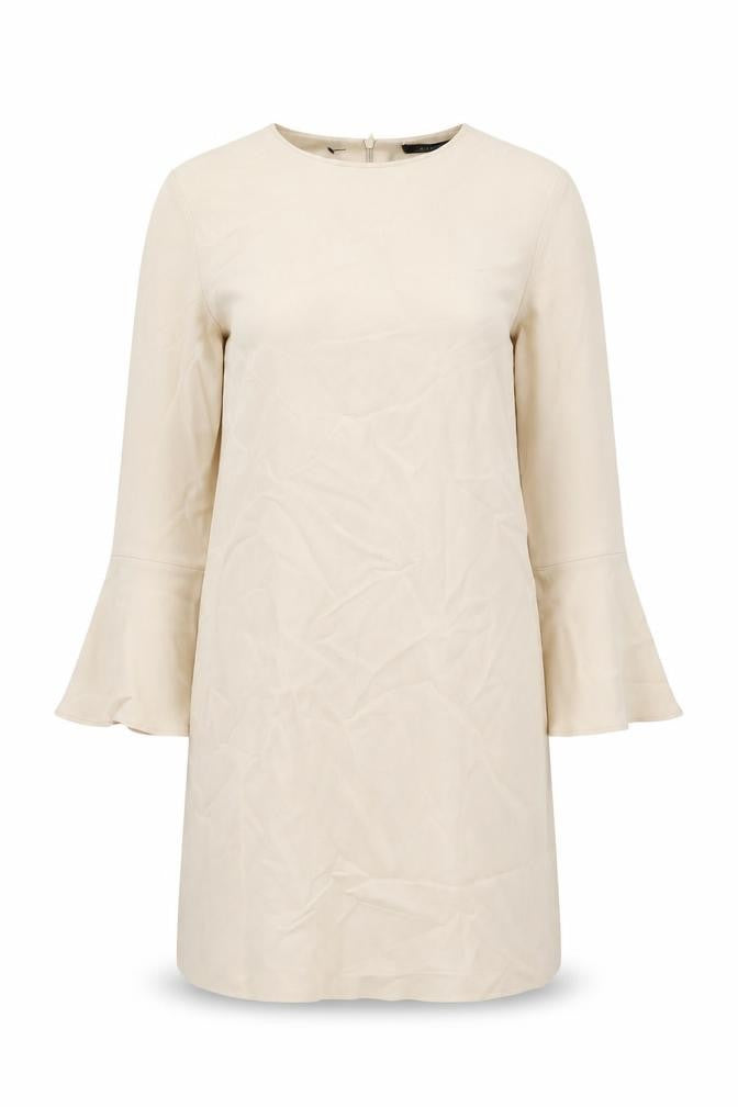 Zara Womens Beige Viscose Shift Size XS Round Neck Zip