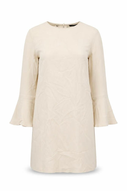 Zara Womens Beige Viscose Shift Size XS Round Neck Zip