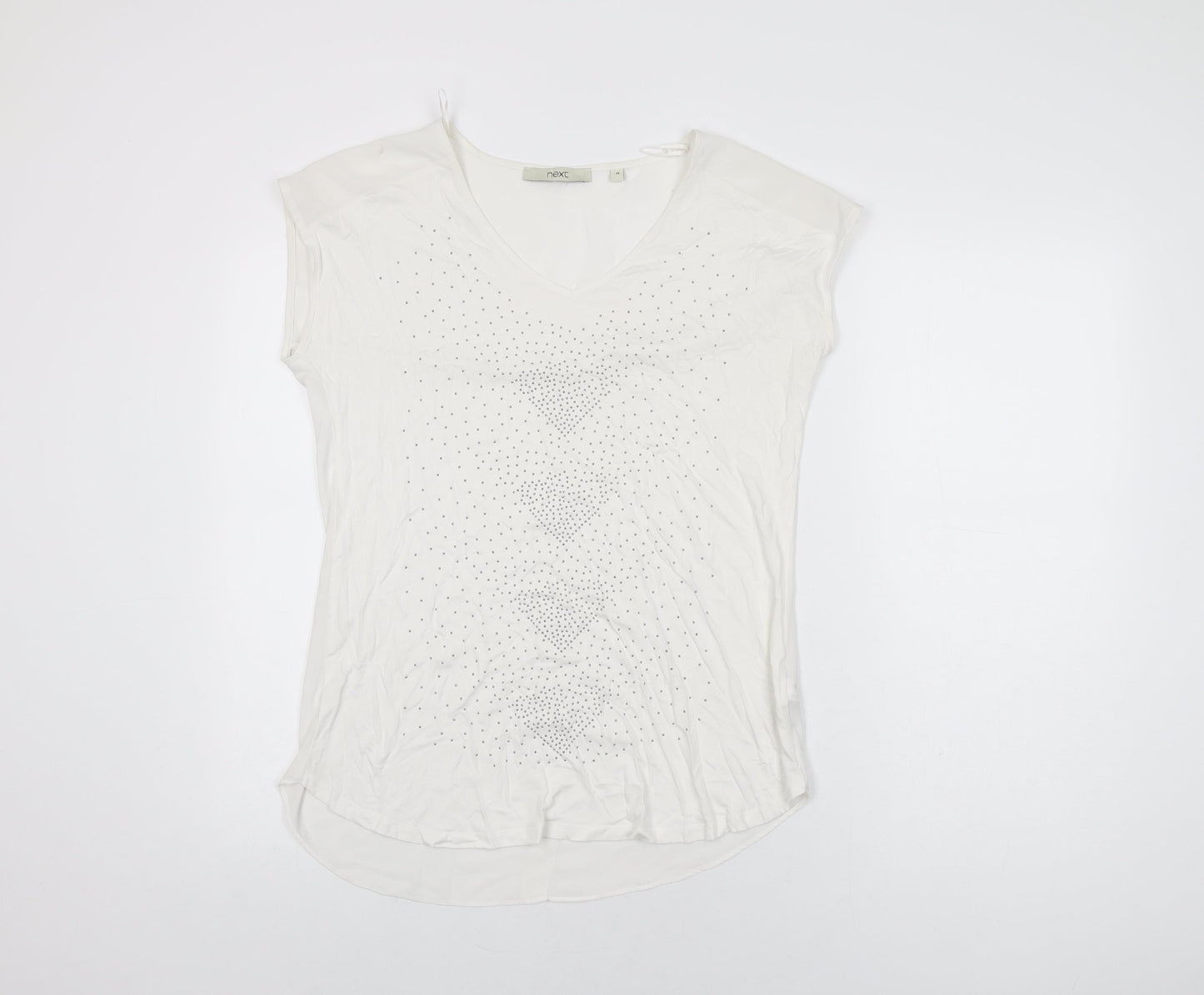 Womens UK Size 10 NEXT White Basic T-Shirt