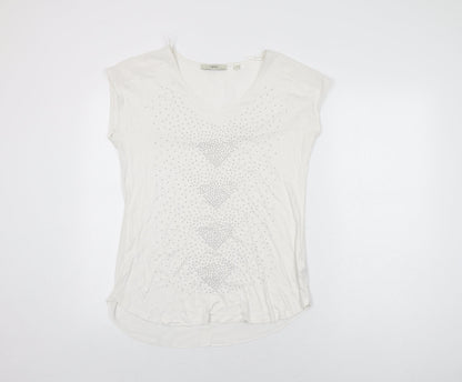Womens UK Size 10 NEXT White Basic T-Shirt