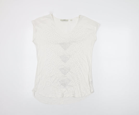 Womens UK Size 10 NEXT White Basic T-Shirt