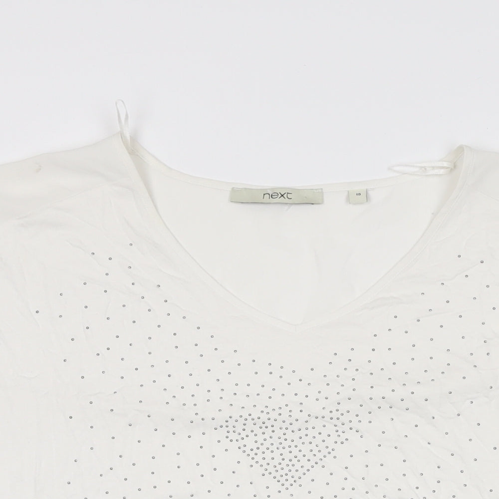 Womens UK Size 10 NEXT White Basic T-Shirt