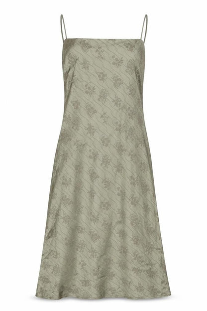 Kiss the Sky Womens Green Floral Polyester Slip Dress Size S Square Neck Tie