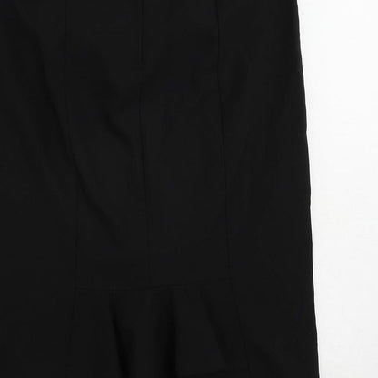 New Look Womens Beige Polyester Straight & Pencil Skirt Size 12 Zip - Ruffle