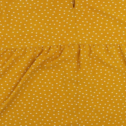 ASOS Womens Yellow Polka Dot Polyester A-Line Size 24 Round Neck Button