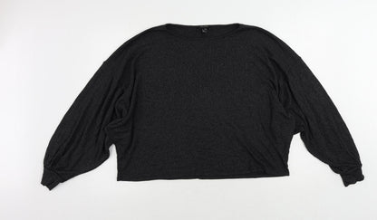 Womens UK Size M New Look Grey Basic Blouse