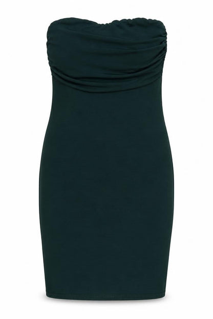 PRETTYLITTLETHING Womens Green Polyester Bodycon Size 8 Off the Shoulder Pullover - Strapless