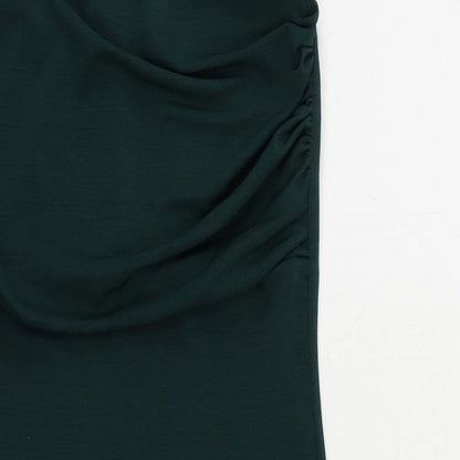 PRETTYLITTLETHING Womens Green Polyester Bodycon Size 8 Off the Shoulder Pullover - Strapless