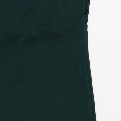 PRETTYLITTLETHING Womens Green Polyester Bodycon Size 8 Off the Shoulder Pullover - Strapless
