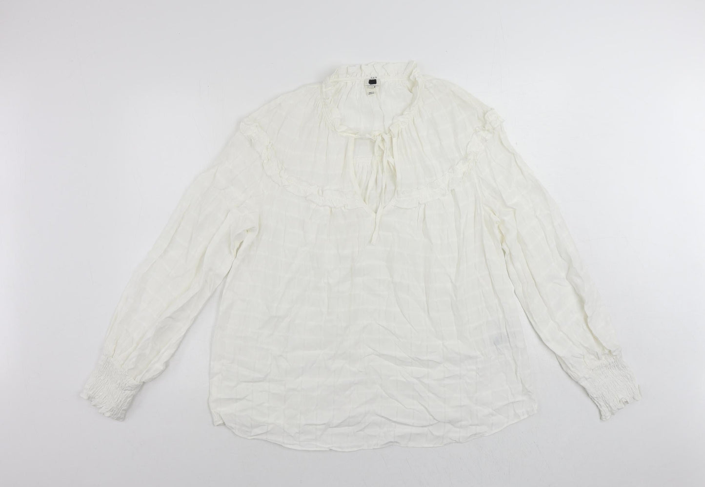 Womens UK Size 12 River Island White Basic Blouse