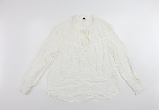 Womens UK Size 12 River Island White Basic Blouse