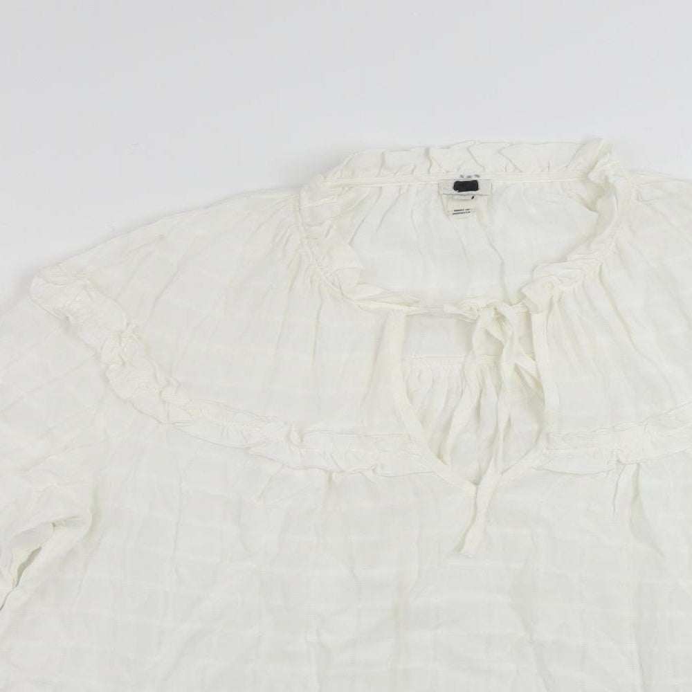 Womens UK Size 12 River Island White Basic Blouse