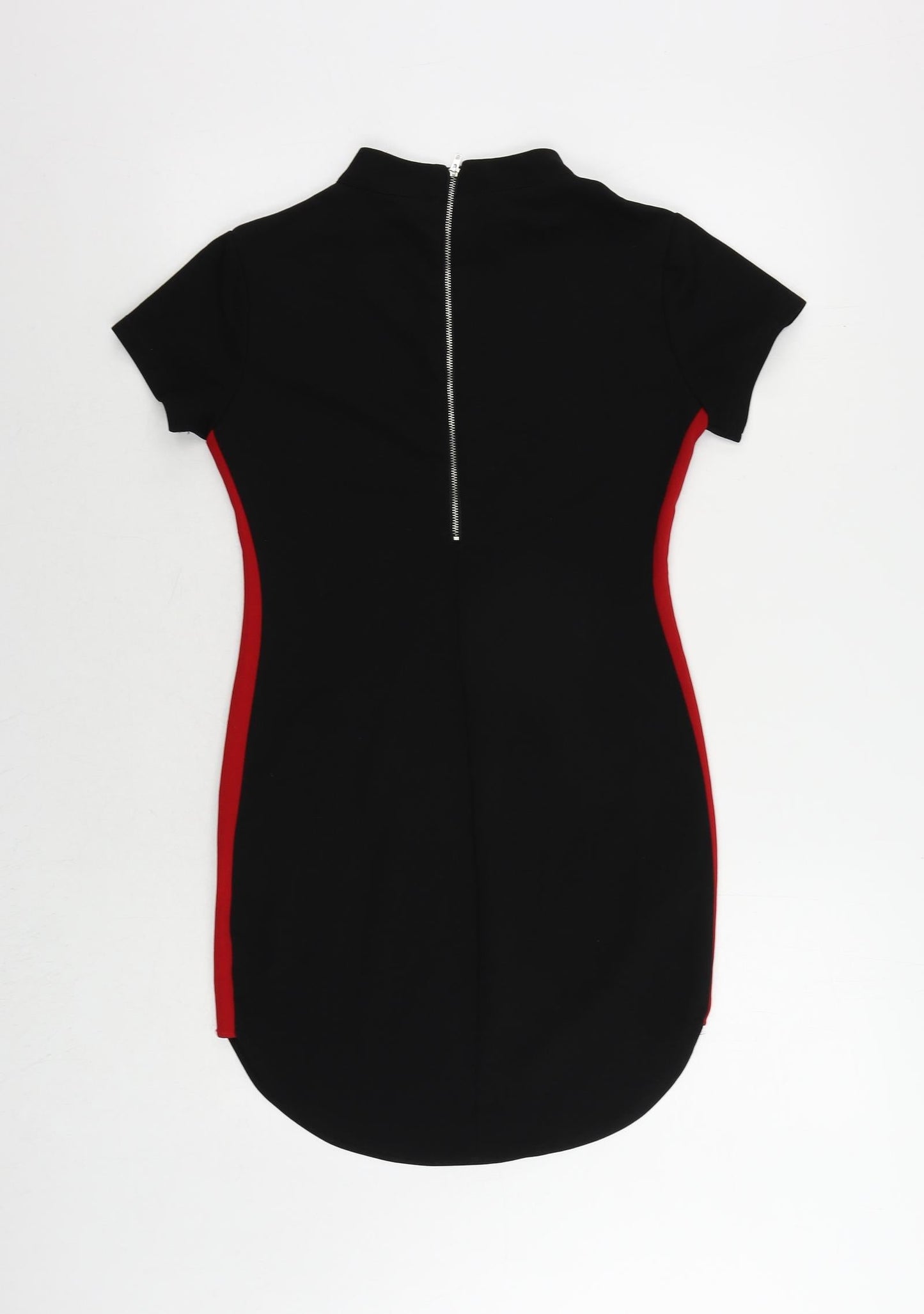 AX Paris Womens Black Polyester Pencil Dress Size 10 Mock Neck Zip