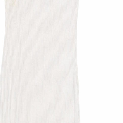Bershka Womens Beige Viscose Bodycon Size XS Round Neck Pullover