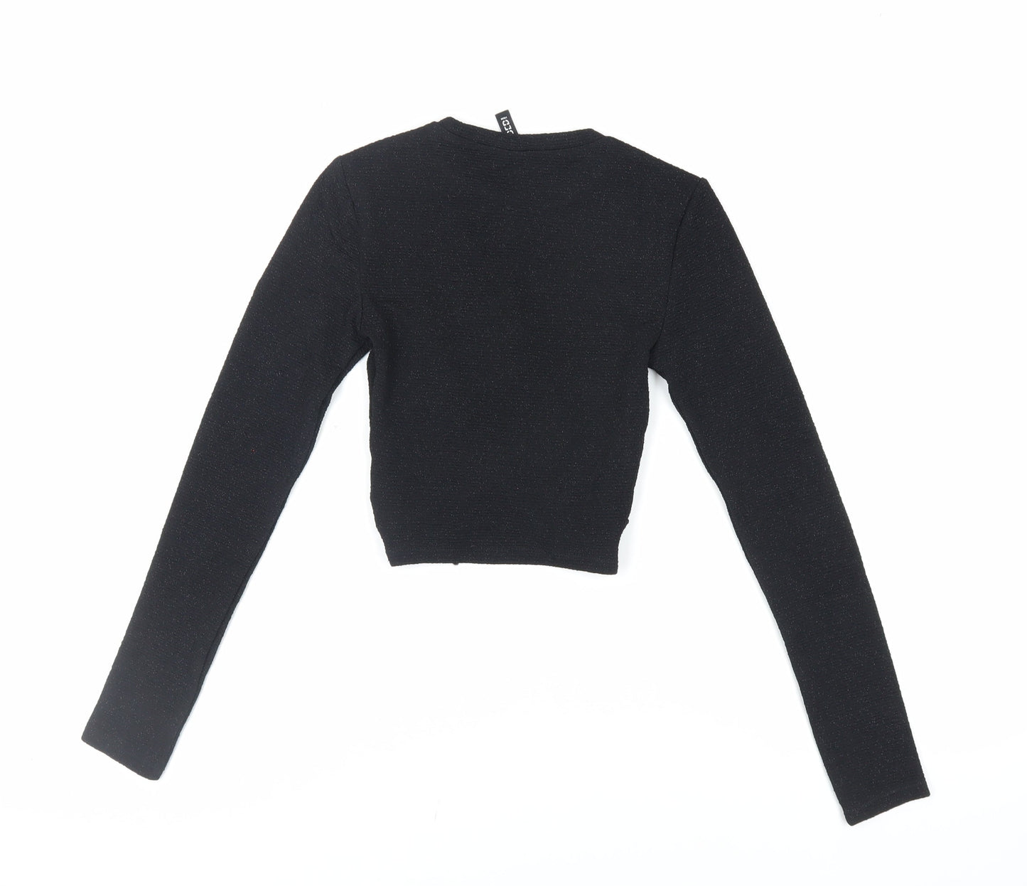 Womens UK Size XS Divided by H&M Black Cropped Blouse