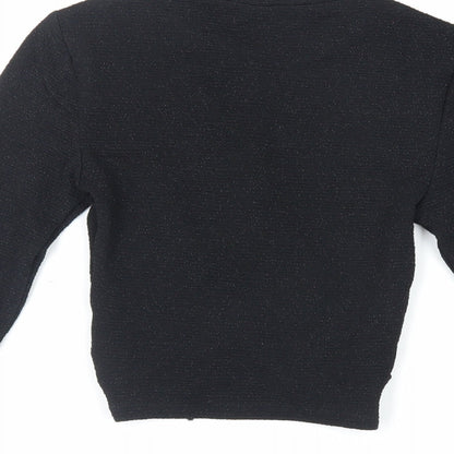 Womens UK Size XS Divided by H&M Black Cropped Blouse