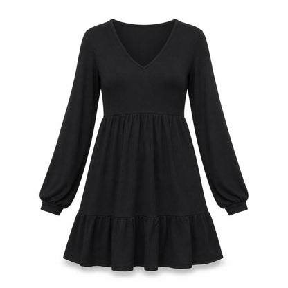 Boohoo Womens Black Polyester A-Line Size 10 V-Neck Pullover - Ribbed