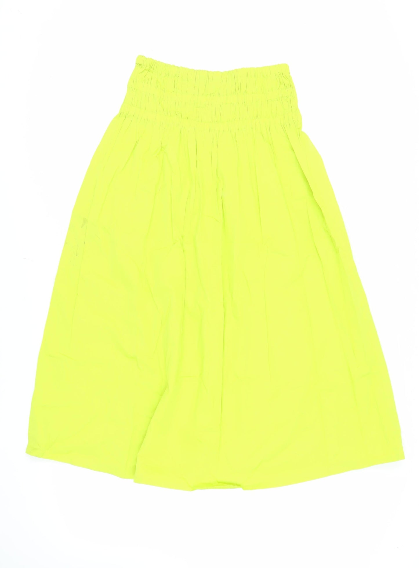 Marks and Spencer Womens Green Cotton A-Line Skirt Size 10 - Elasticated Waist