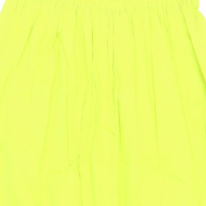 Marks and Spencer Womens Green Cotton A-Line Skirt Size 10 - Elasticated Waist