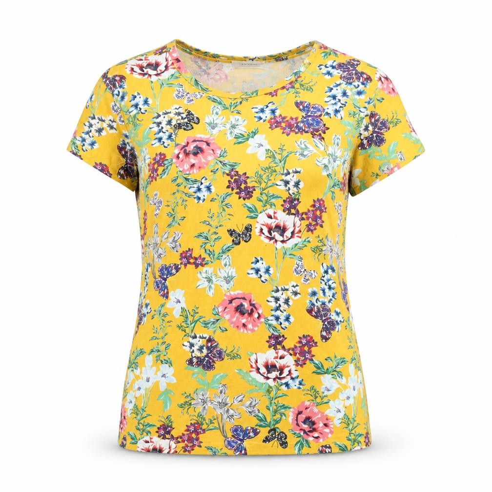Womens UK Size L Promod Yellow Basic T-Shirt