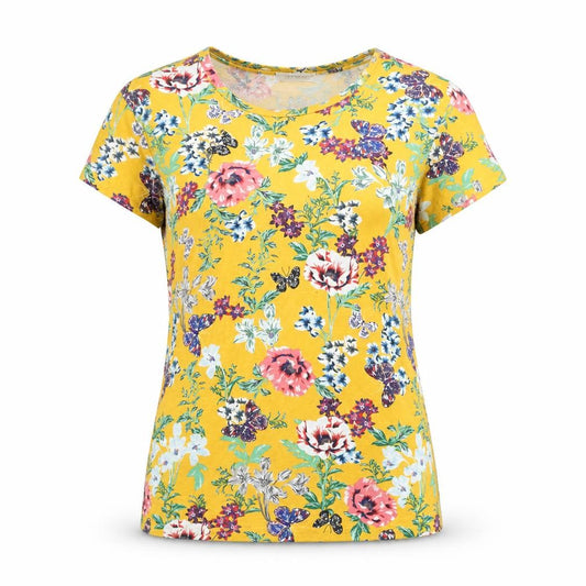 Womens UK Size L Promod Yellow Basic T-Shirt