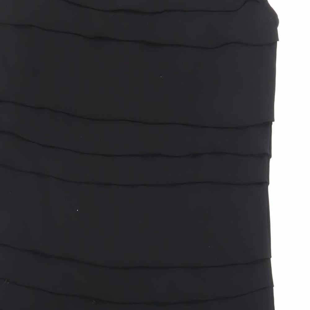 French Connection Womens Black Polyester Pencil Dress Size S Boat Neck Zip